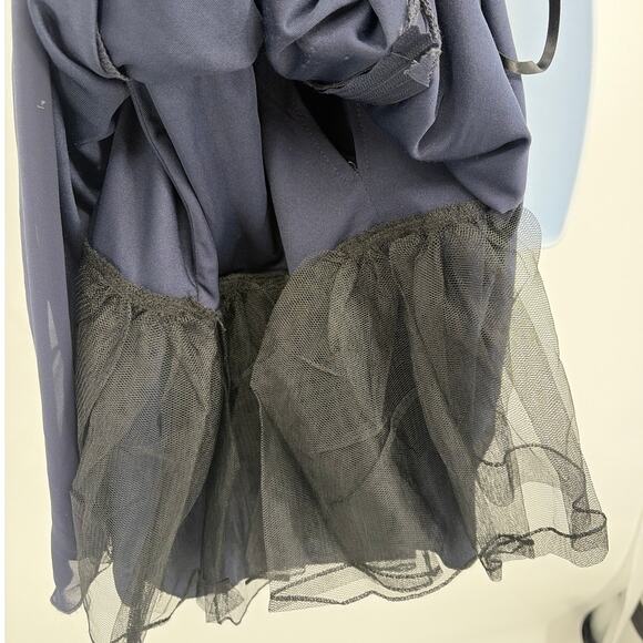 Jodi Kristopher One Shoulder Cocktail Dress 3 Holiday Navy Rhinestone Chiffon - Picture 9 of 15